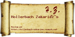 Hollerbach Zakariás névjegykártya
